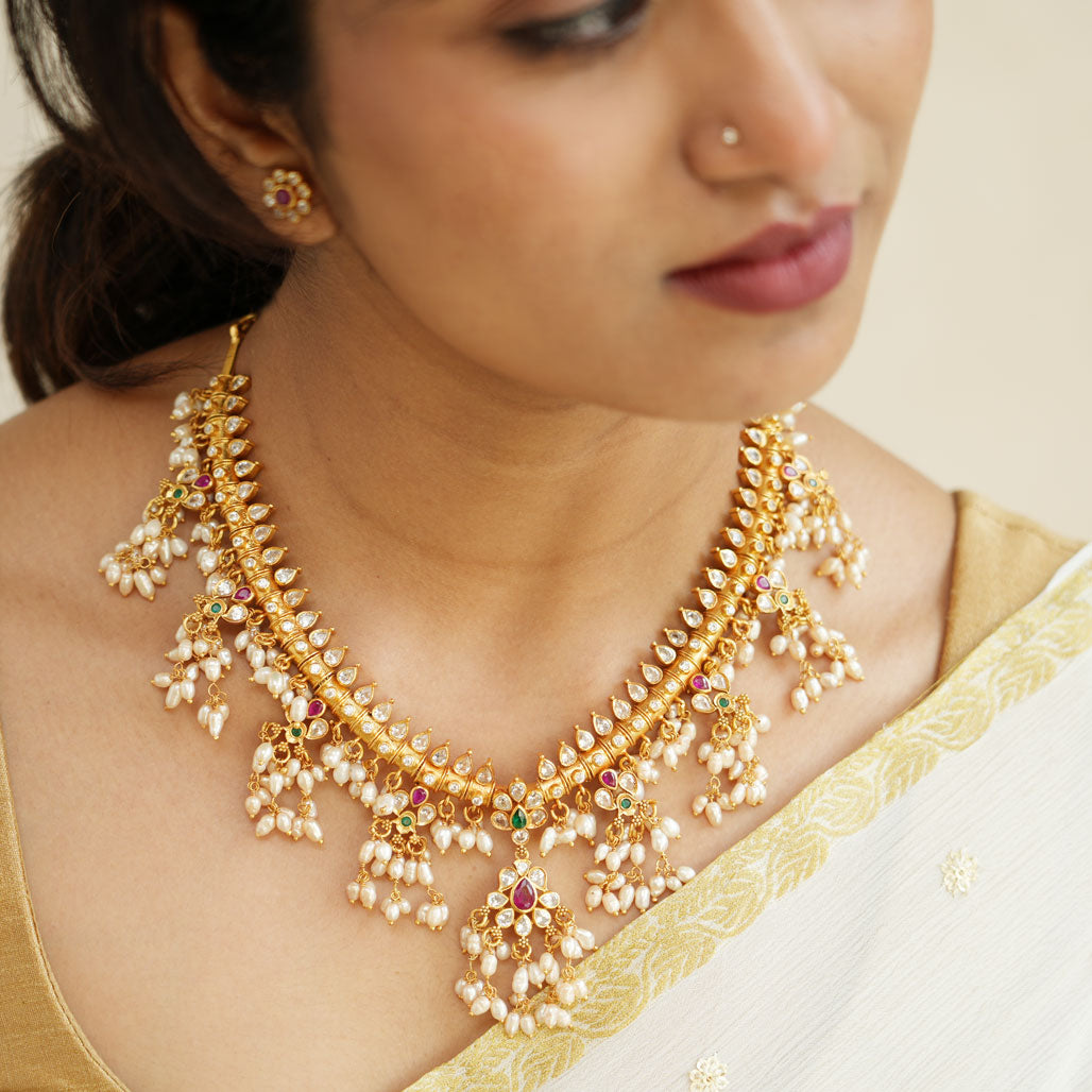 Guttapusalu Necklace One Gram Gold Harams Jewellery Designs One