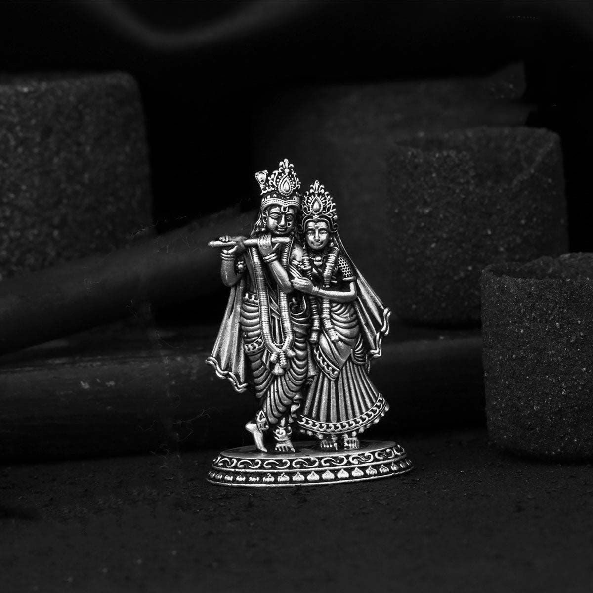 Buy Radha Krishna 2D Idol 925 Pure Silver God Idols Online The