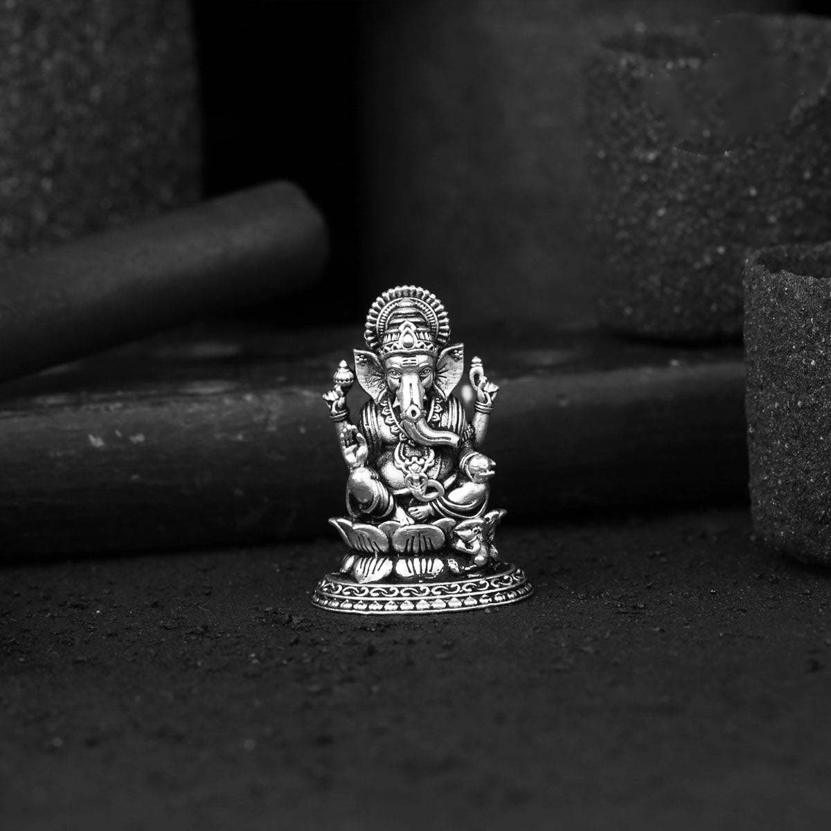 Buy Ganesha 2D Idol 925 Pure Silver God Idols Online The Amethyst Store