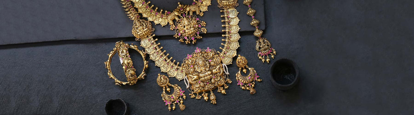 92.5 Gold Plated Nagas Nakshi Jewellery Collections