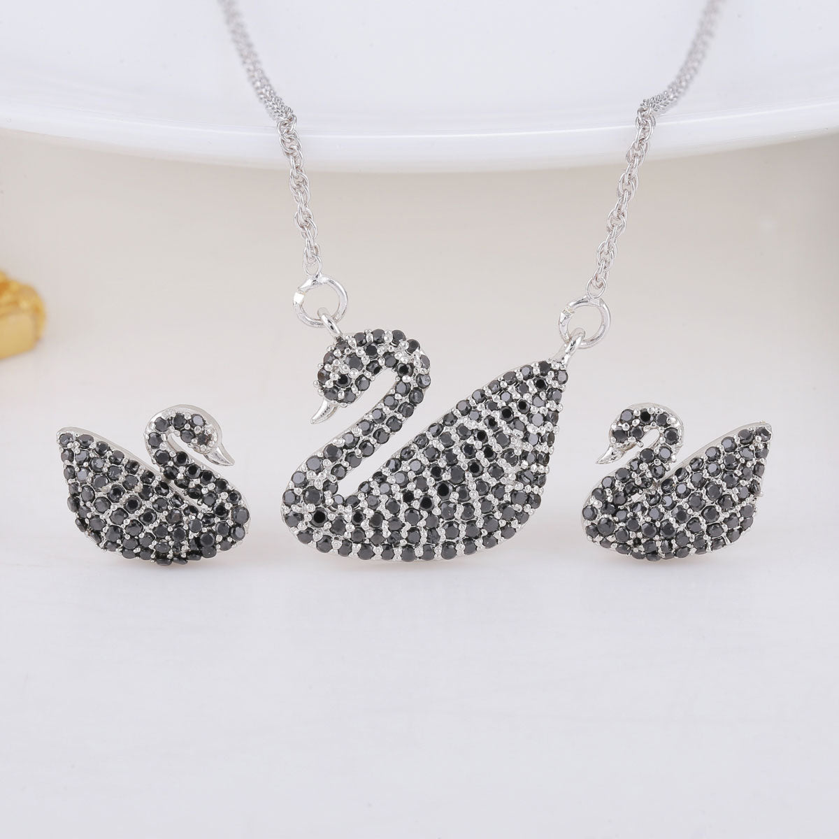 JEWELRY :: Earrings :: SWAROVSKI Earrings ICONIC SWAN DROP, Swan, White,  Rhodium plated 5647545 - e-dazz.gr