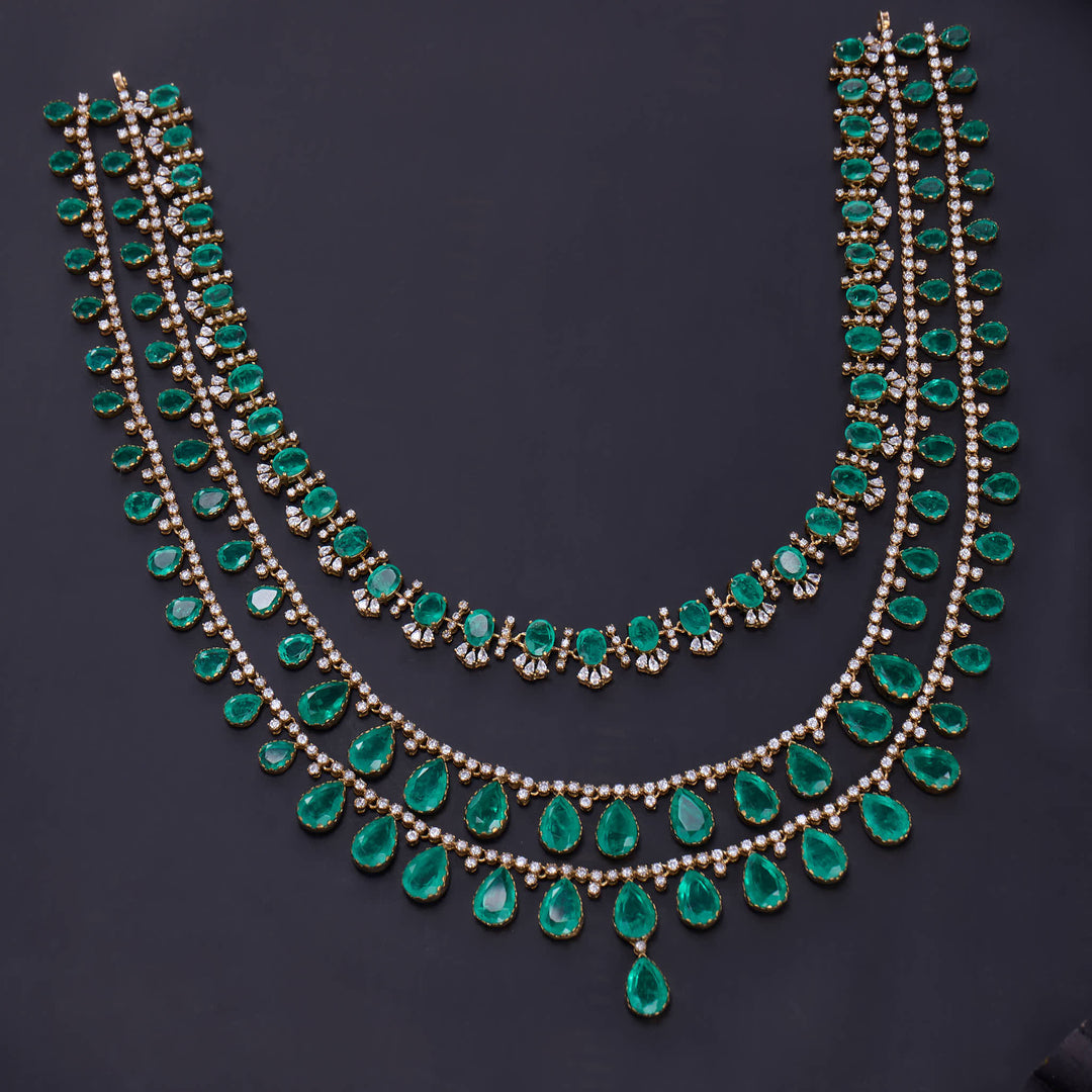 Layer Moissanite Long Necklace Set