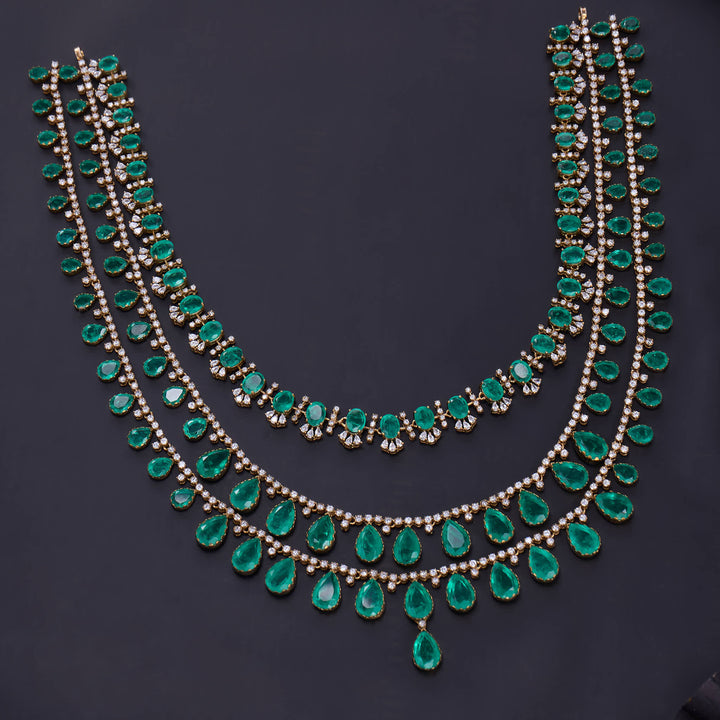 Layer Moissanite Long Necklace Set