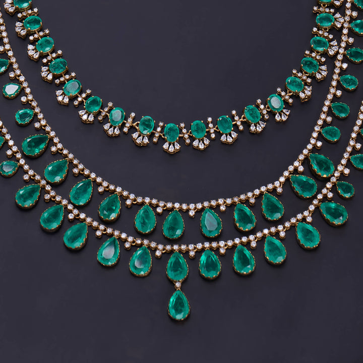 Layer Moissanite Long Necklace Set
