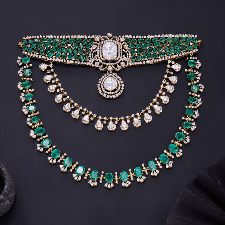 Layer Moissanite Long Necklace Set