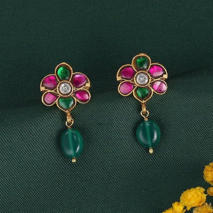Floral Kundan Drops