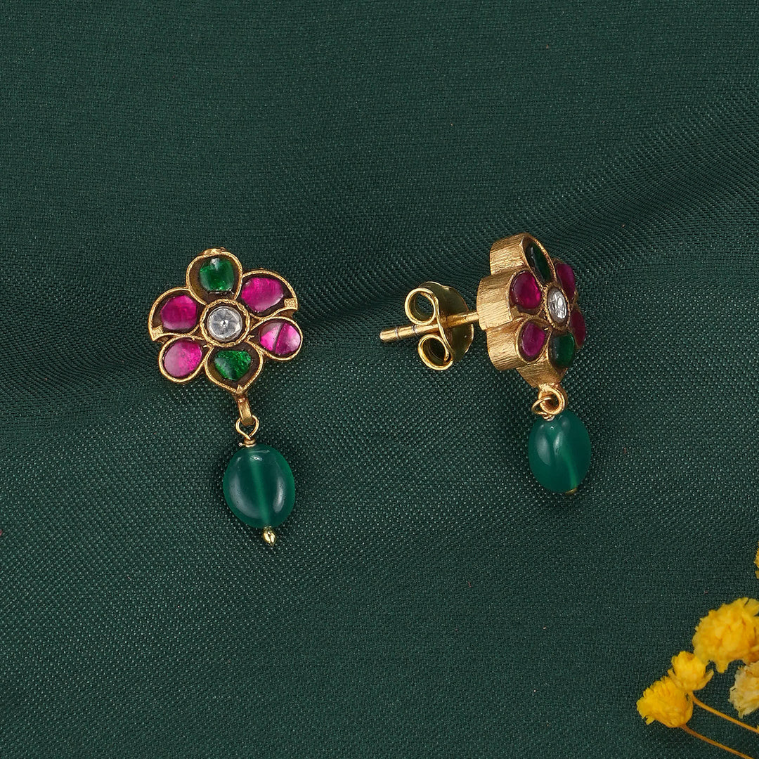 Floral Kundan Drops