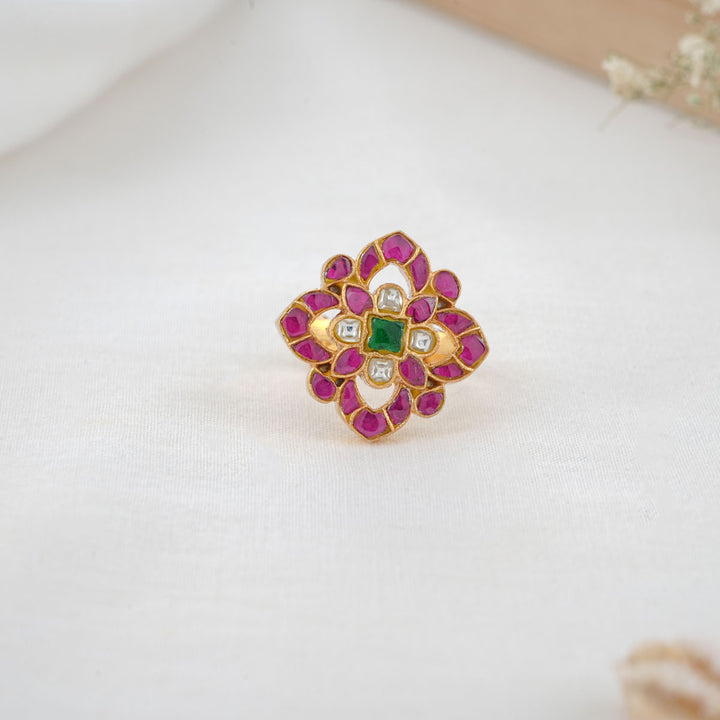 Floral Kundan Ring