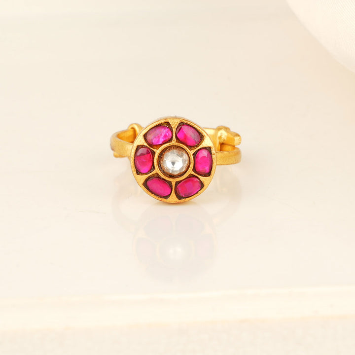 Floral Kundan Ring