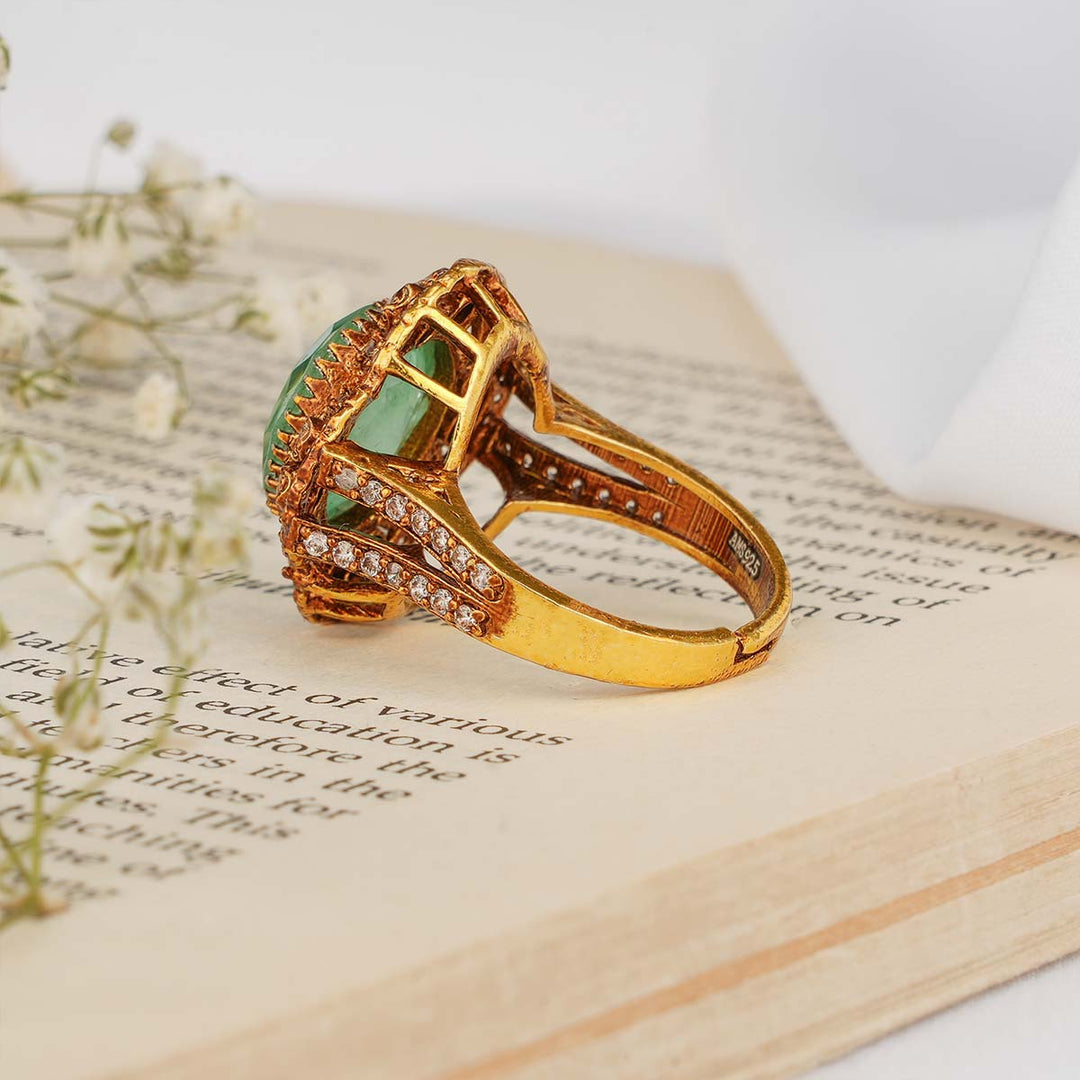 Glittering Greenish Victorian Ring