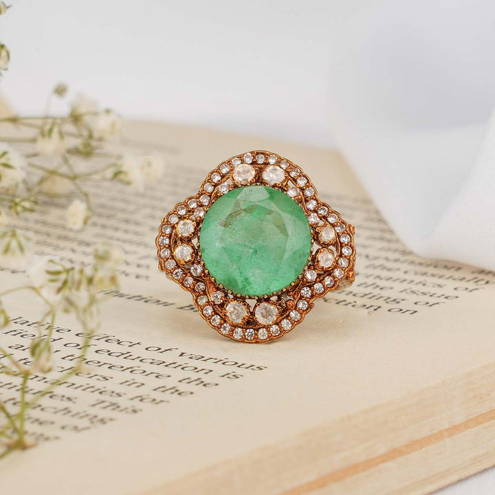 Glittering Greenish Victorian Ring