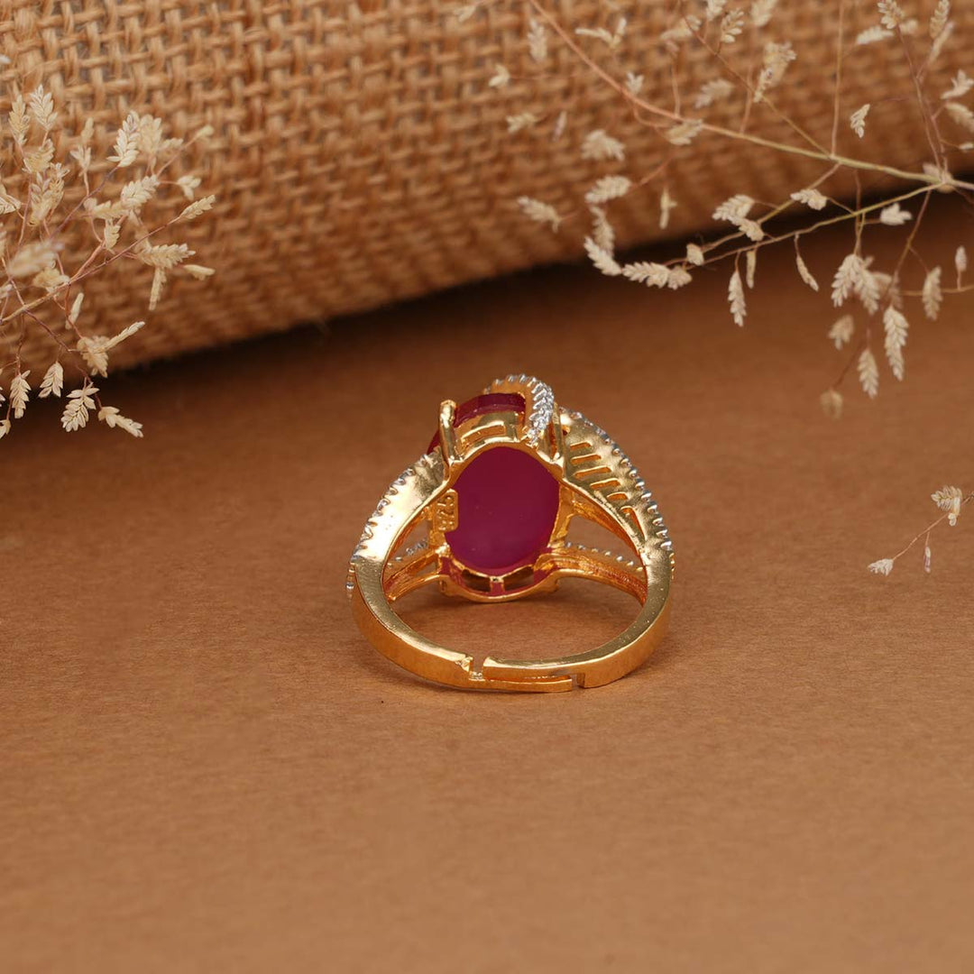 Cute Pink Diamond Design Ring