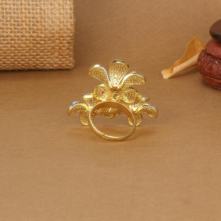 Tri Floral Diamond Design Ring