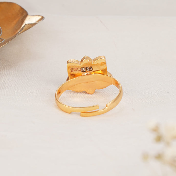 Lotus Kundan Ring
