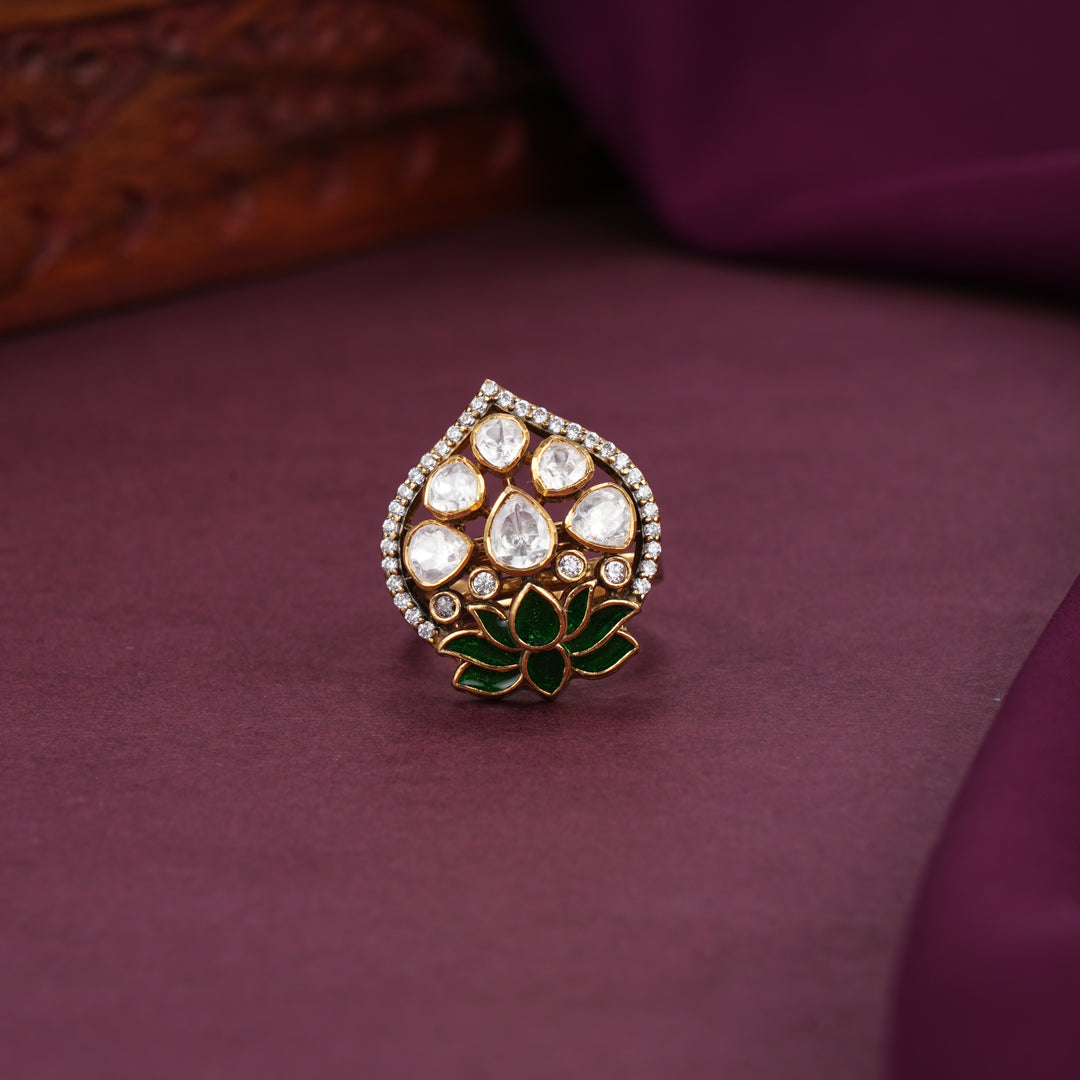 Lotus Moissanite Ring