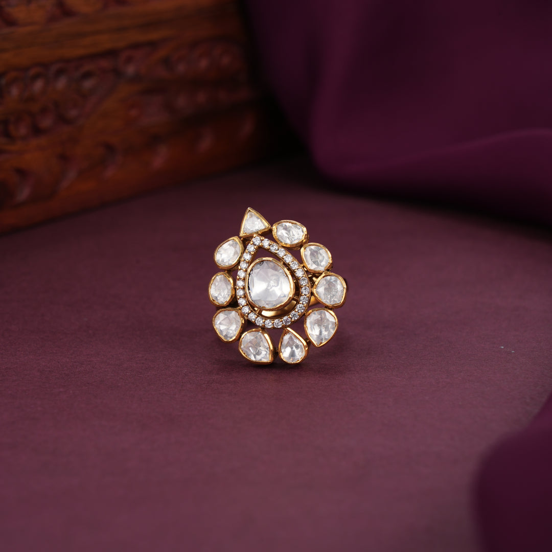 White Gleaming Moissanite Ring