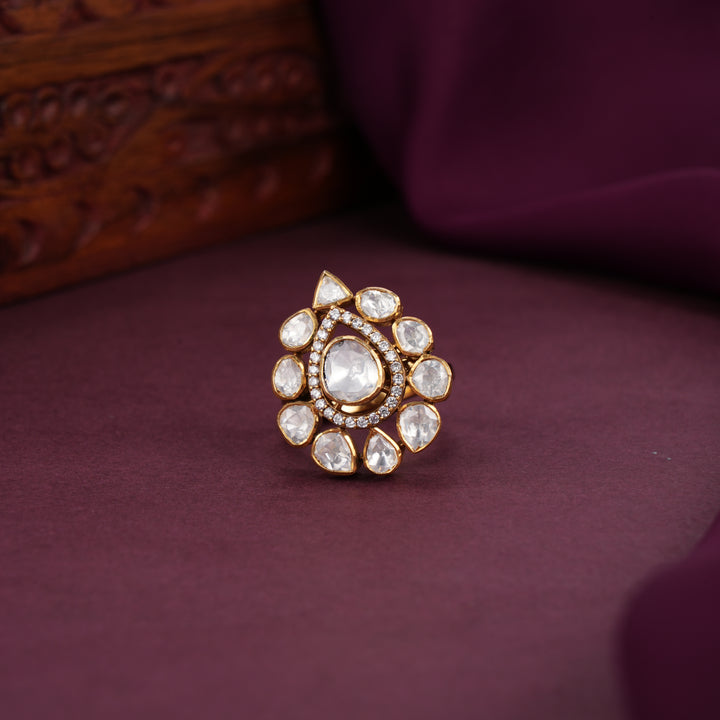 White Gleaming Moissanite Ring