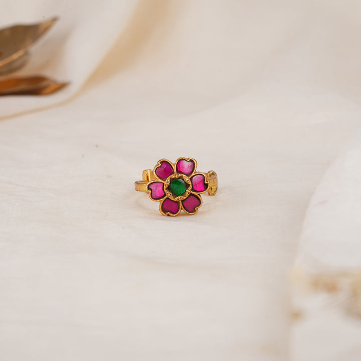 Floral Kundan Ring