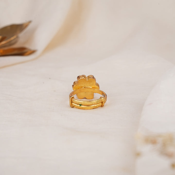 Floral Kundan Ring