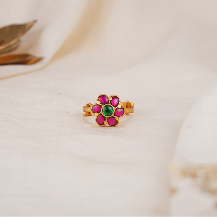Floral Kundan Ring