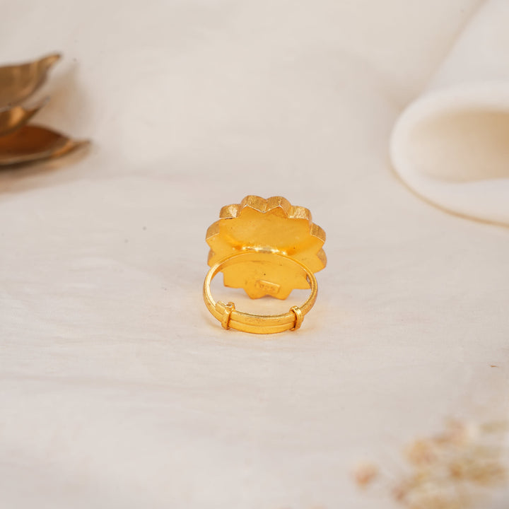 Admiring Kundan Ring