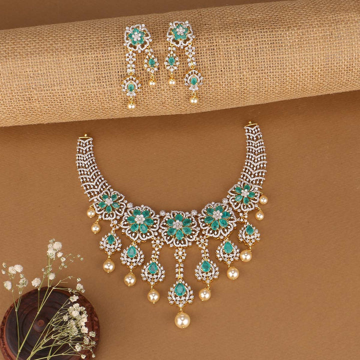 Floral Drops Avikam Short Necklace Set