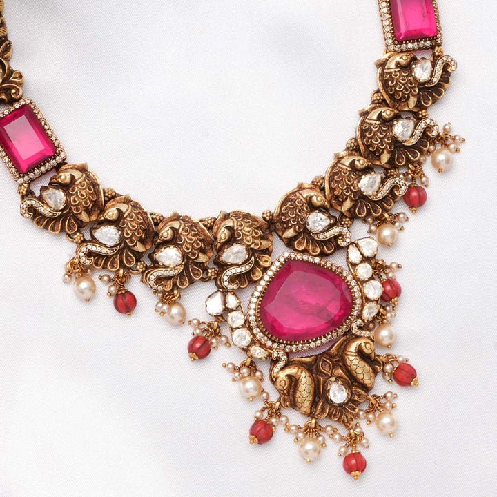 Elites Pink Short Necklace Set