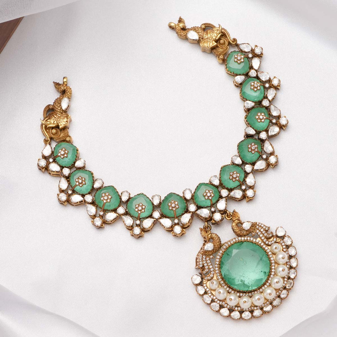 Peacock Short Necklace Set