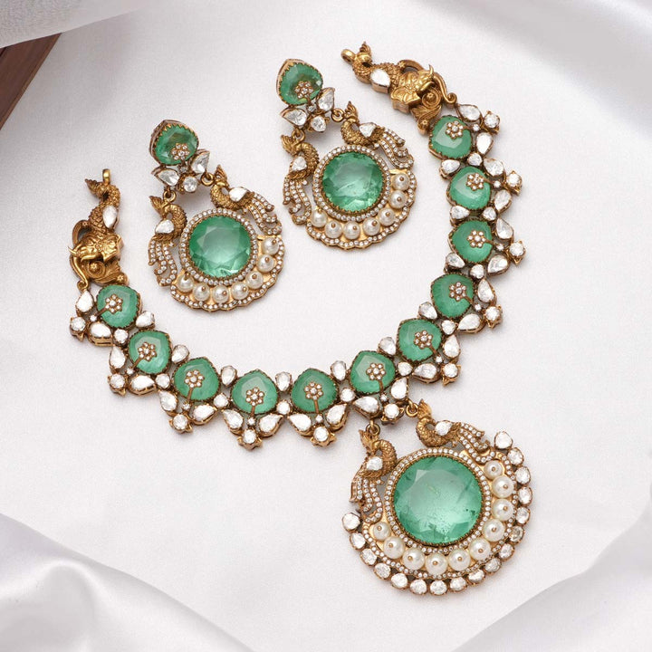 Peacock Short Necklace Set