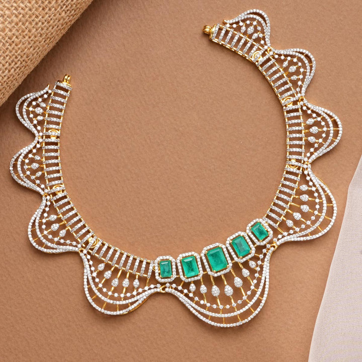 Wavy Green Avikam Necklace Set