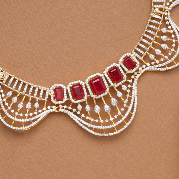Wavy Red Avikam Necklace Set