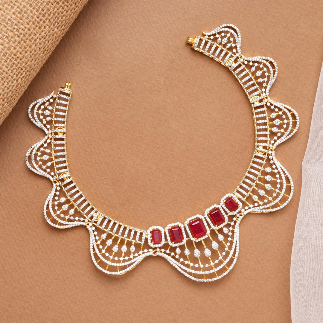Wavy Red Avikam Necklace Set