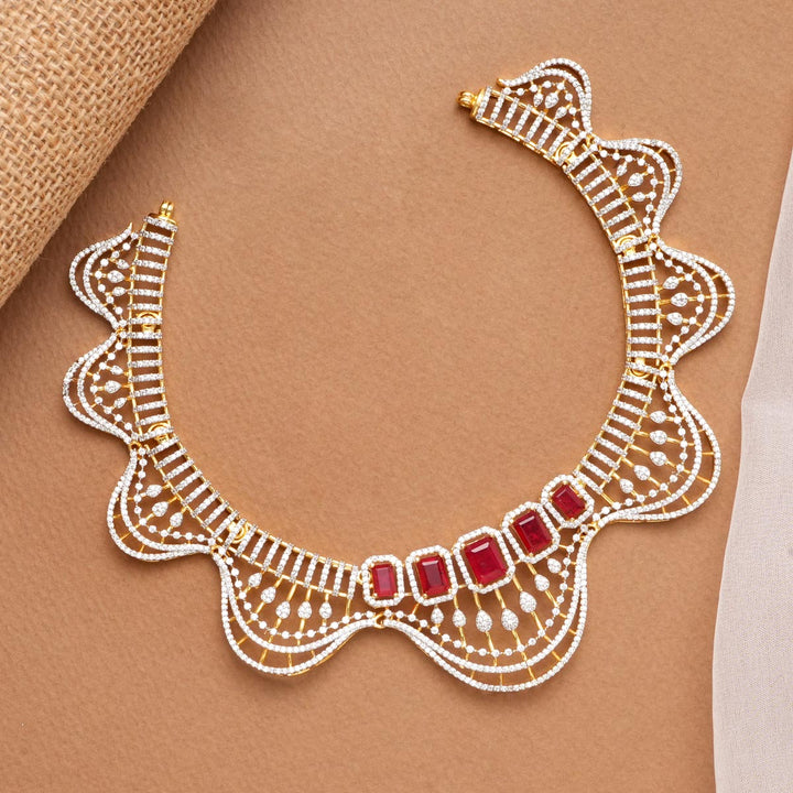 Wavy Red Avikam Necklace Set