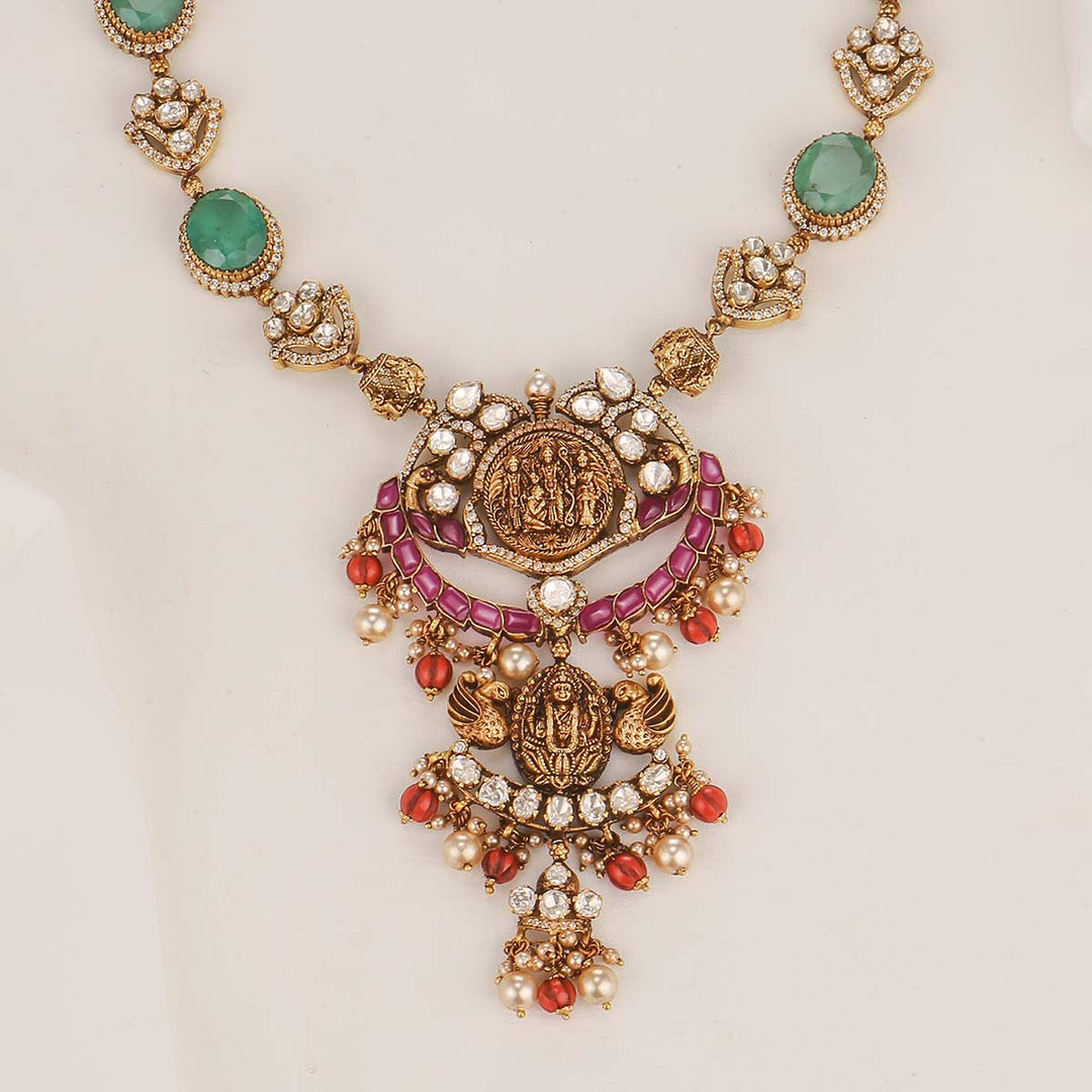 Glittering Deep Nagas Long Necklace Set
