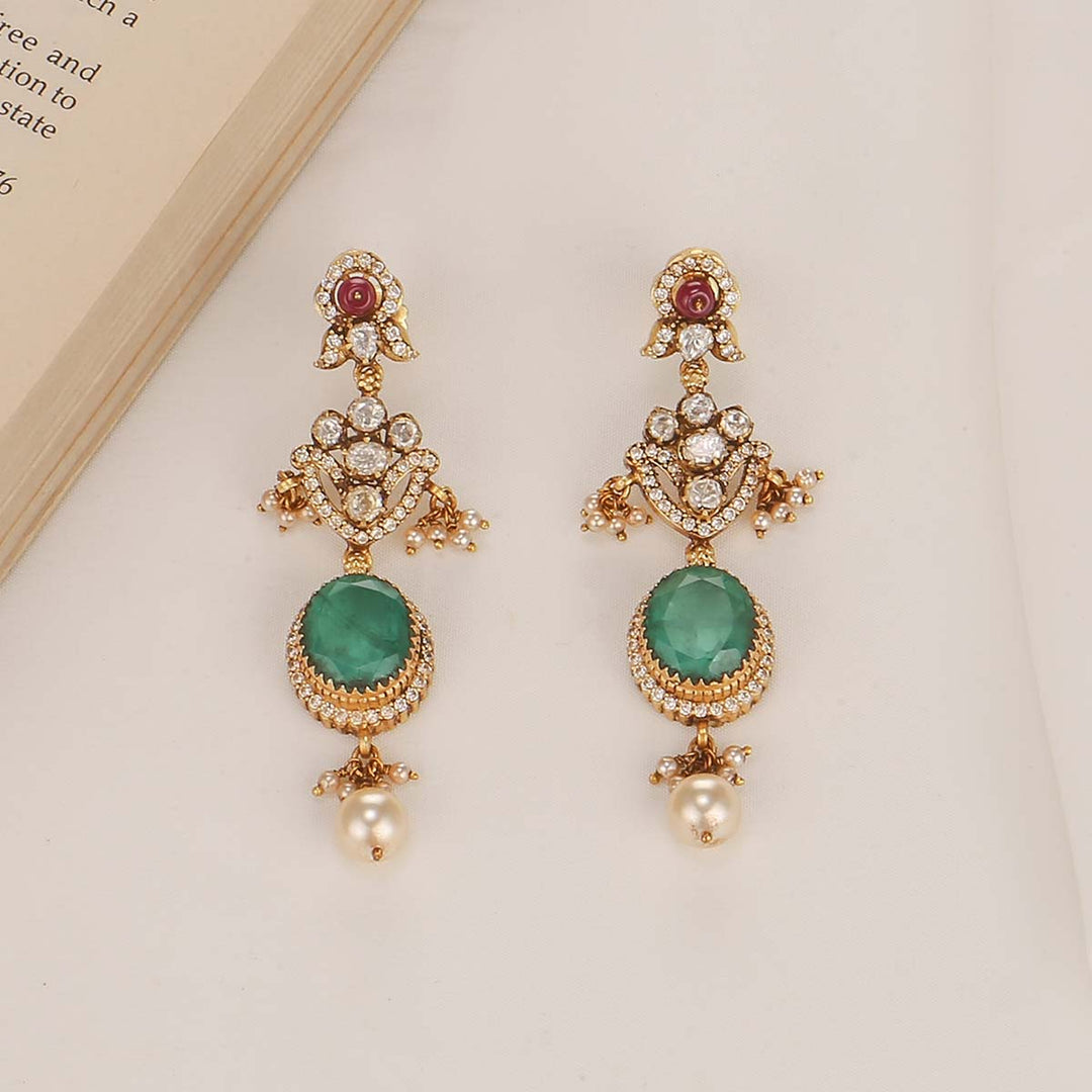 Glittering Deep Nagas Long Necklace Set