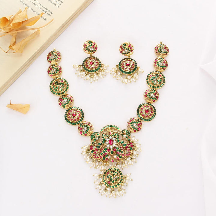 Luminous Kundan Long Necklace Set