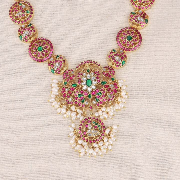 Elegant Glossy Kundan Long Necklace