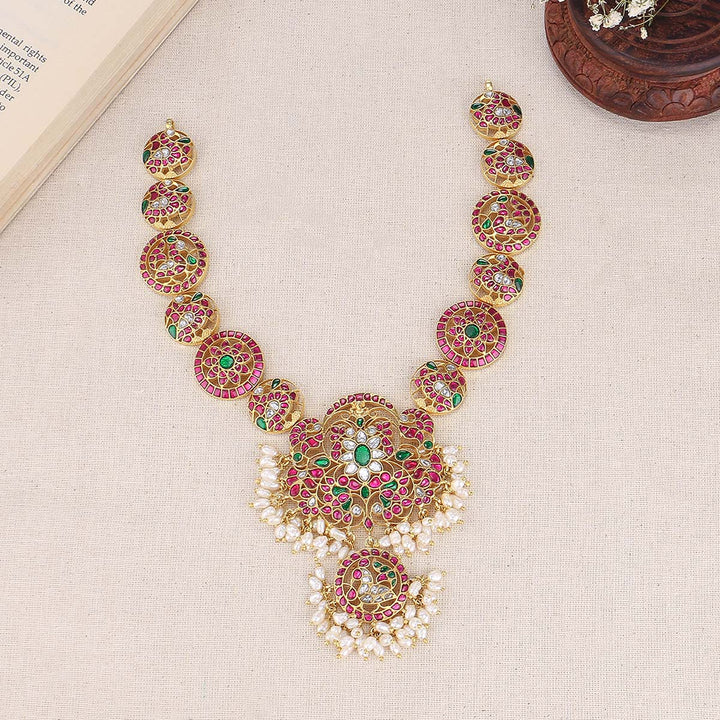 Elegant Glossy Kundan Long Necklace