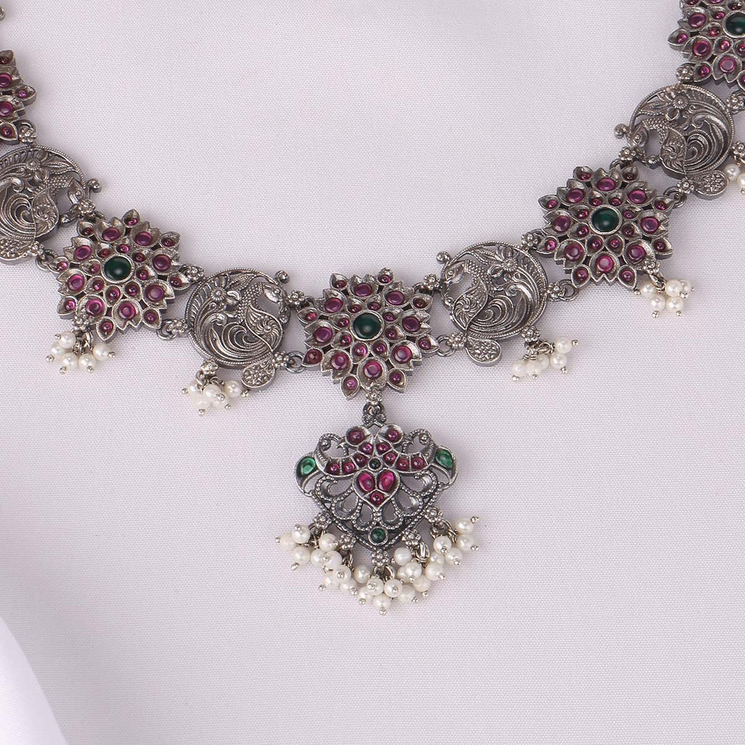 Sherinikha Oxidised Short Necklace