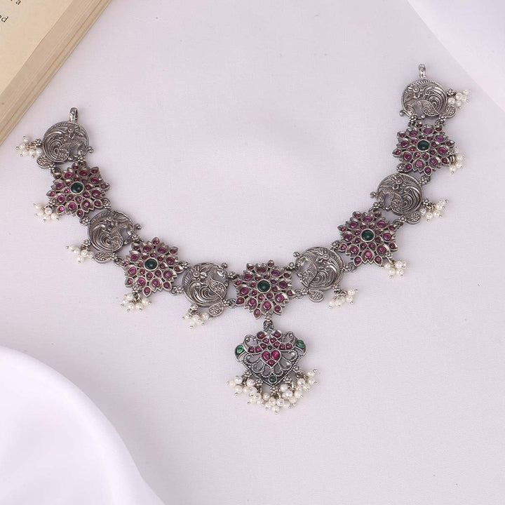 Sherinikha Oxidised Short Necklace