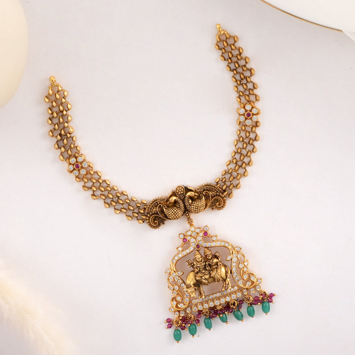 God Shiva Parvathi Nagas Short Necklace