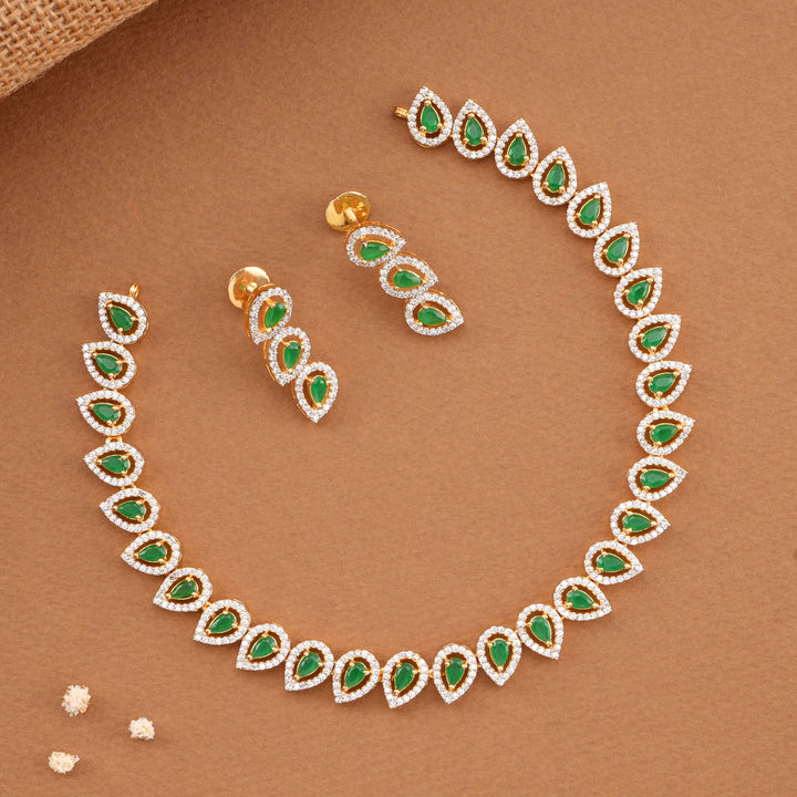 Cutest Leaf Designed Short Necklace Set