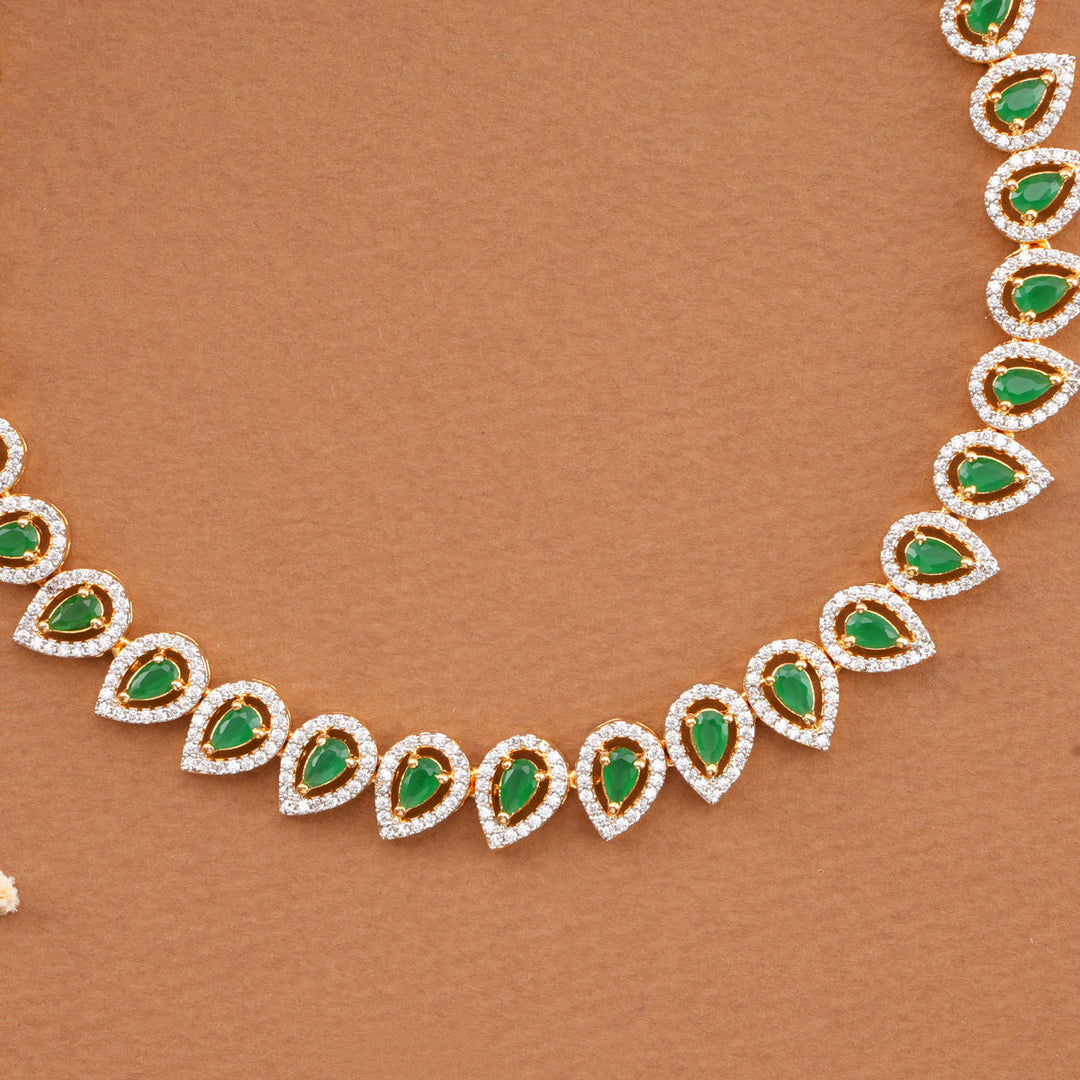 Cutest Leaf Designed Short Necklace Set