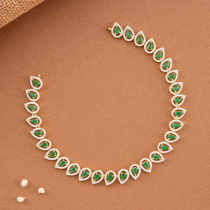 Cutest Leaf Designed Short Necklace Set