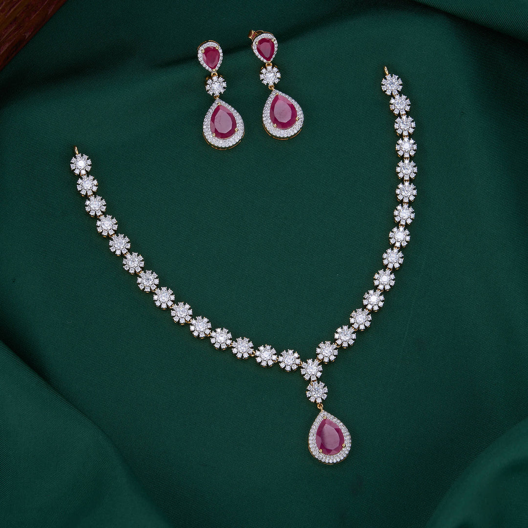 Aisha Floral Avikam Short Necklace Set