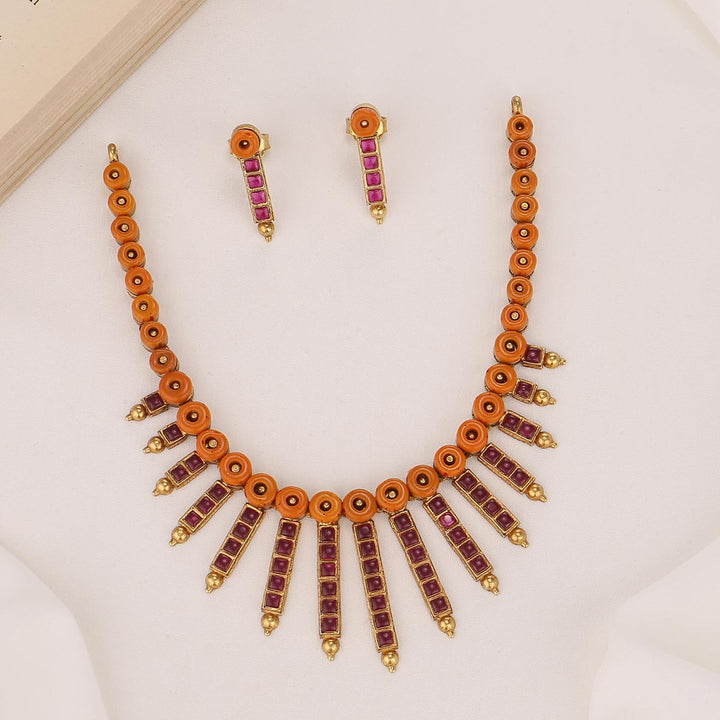 Shinning Spark Short Necklace Set