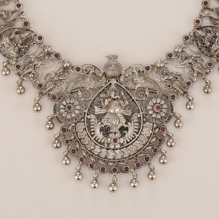 Dainty Oxidised Short Necklace