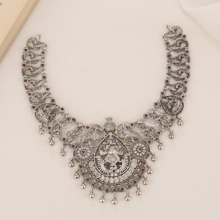 Dainty Oxidised Short Necklace