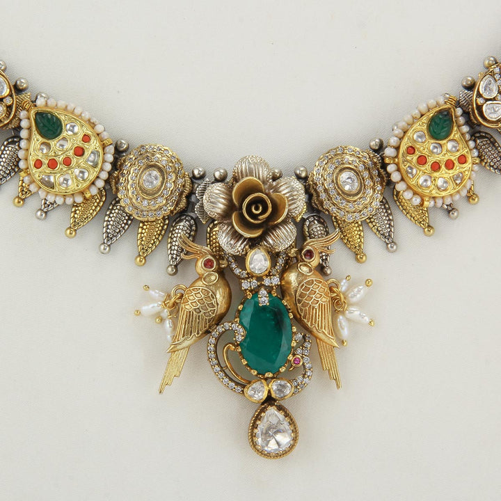 Jivika Oxidised Short Necklace