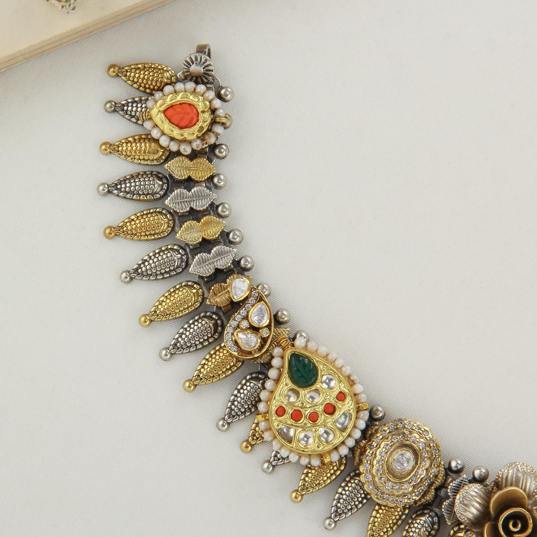 Jivika Oxidised Short Necklace